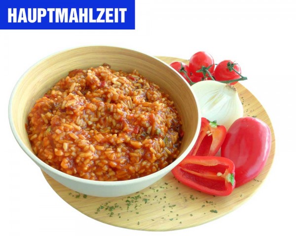 Reis mit Rindfleisch und Paprika