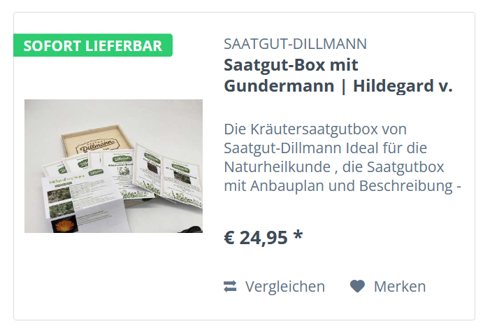 Selbstversorger Saatgutbox mit Gundermann - 