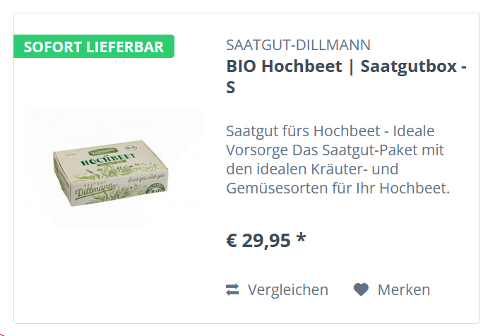 BIO Hochbeet | Saatgutbox - S 