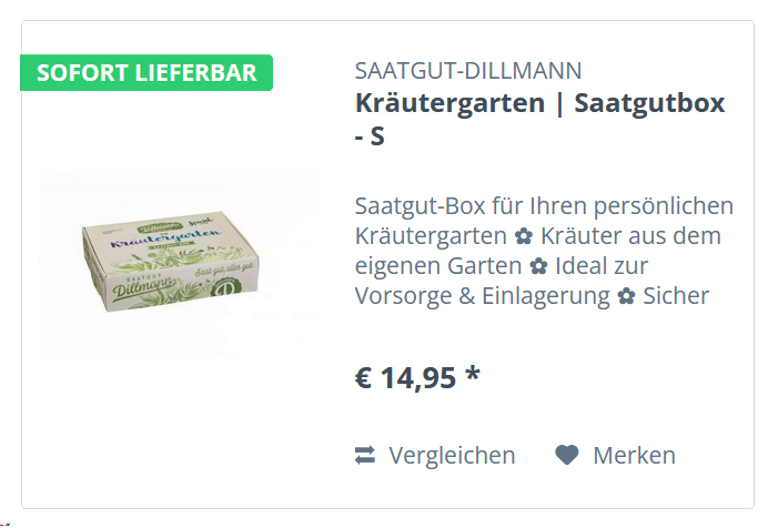 Kräutergarten | Saatgutbox - S 