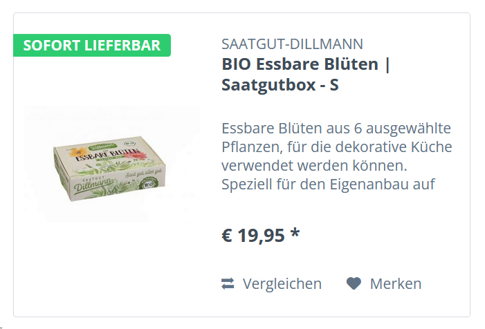 BIO Essbare Blüten | Saatgutbox - S 